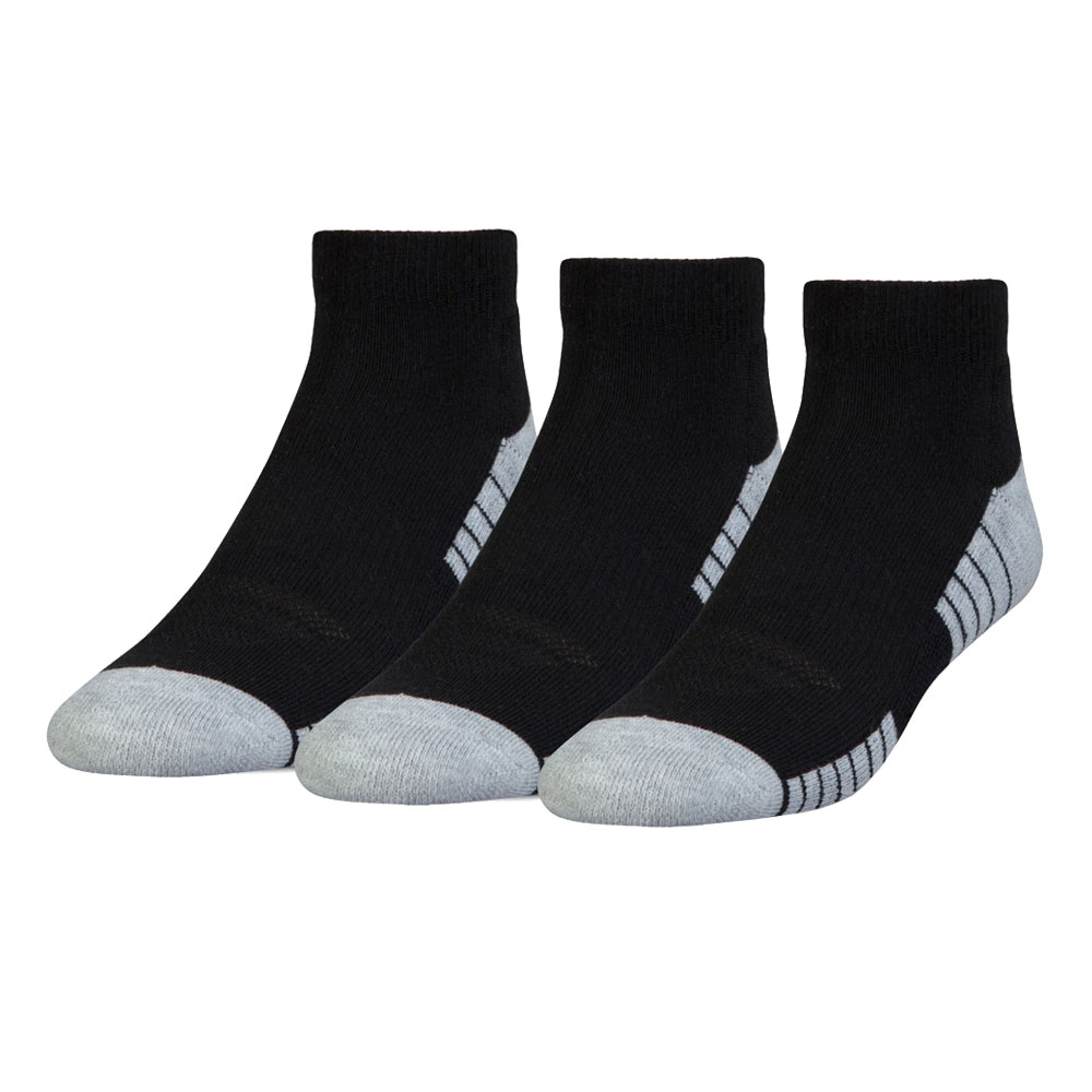 3 Pack Under Armour Kids Heat Gear Tech Lo Cut Lightweight Breathable Socks