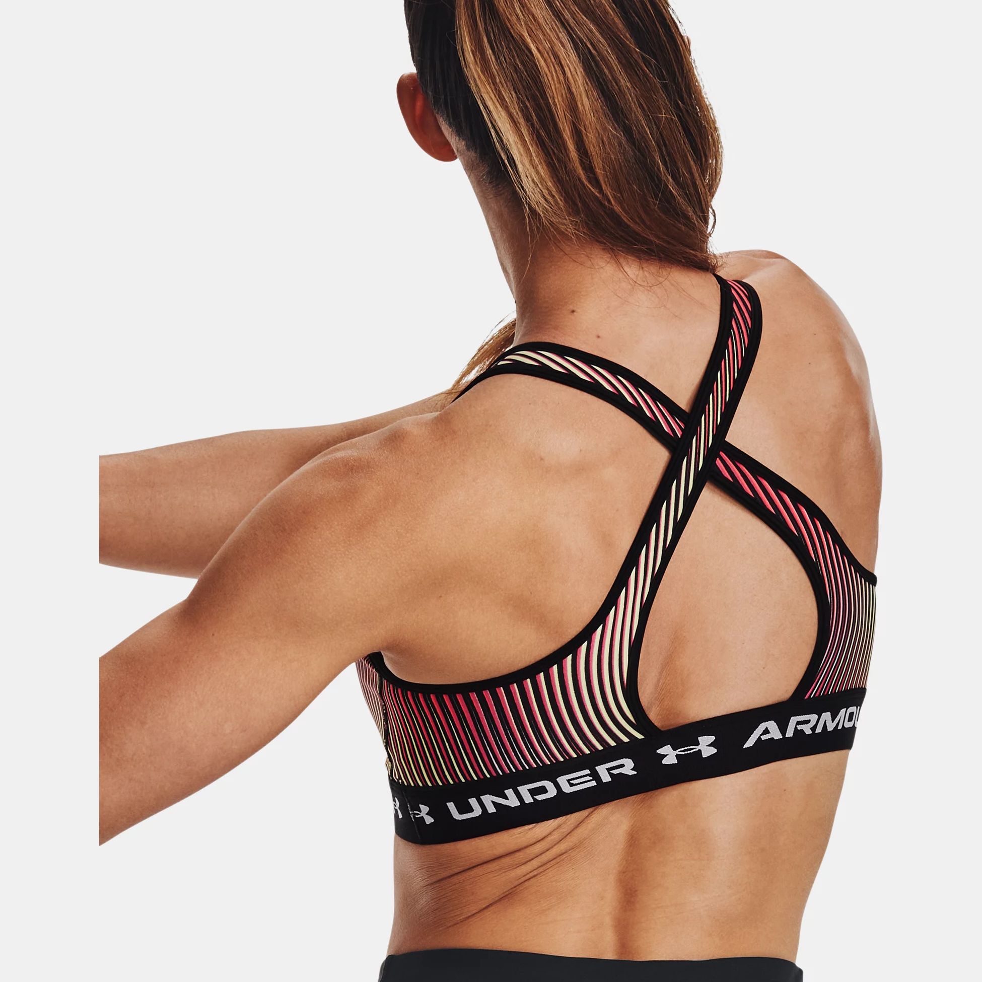 Under armour Bustier Top black-white printed lettering athletic style Fashion Tops Bustier Tops 