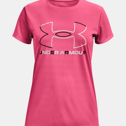 Under Armour Girls Graphic Twist Big Logo Short Sleeve T-Shirt